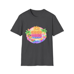 Good Vibes Beach unisex T-Shirt — Neon Sun Palm Retro Summer Tee