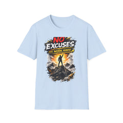 No Excuses 'Just Work Hard' Unisex T-Shirt — Motivational Fitness Tee