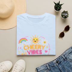 Cheery Vibes T-Shirt Unisex — Sunny Rainbow Smiley Graphic Tee