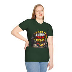 Eat Sleep Train Repeat Unisex T-Shirt — Gym Motivation Fitness Tee