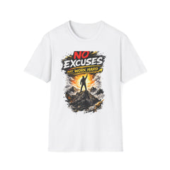 No Excuses 'Just Work Hard' Unisex T-Shirt — Motivational Fitness Tee
