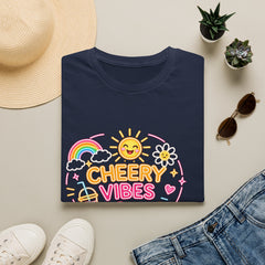 Cheery Vibes T-Shirt Unisex — Sunny Rainbow Smiley Graphic Tee