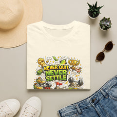 Motivational "Never Quit, Never Settle" Fitness T-Shirt Unisex