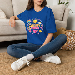 Cheery Vibes T-Shirt Unisex — Sunny Rainbow Smiley Graphic Tee