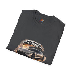 Drive Your Tomorrow T‑Shirt — Futuristic Sports Car Graphic Tee