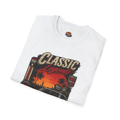 Classic Legends T-Shirt Unisex— Vintage Car Sunset Retro Graphic