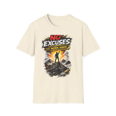 No Excuses 'Just Work Hard' Unisex T-Shirt — Motivational Fitness Tee