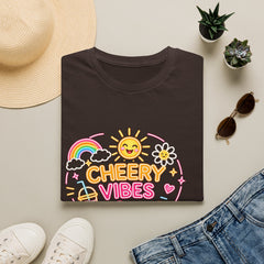 Cheery Vibes T-Shirt Unisex — Sunny Rainbow Smiley Graphic Tee