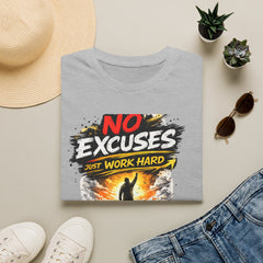 No Excuses 'Just Work Hard' Unisex T-Shirt — Motivational Fitness Tee