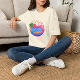 Good Vibes Beach Unisex T-Shirt — Retro Neon Palm Sunset Graphic Tee
