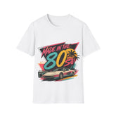 Made in the 80s Unisex T‑Shirt — Retro Vintage 1980s Palm & Sports Car Tee