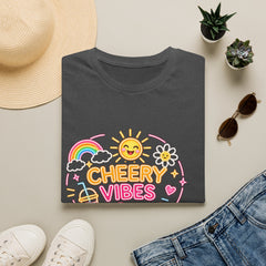 Cheery Vibes T-Shirt Unisex — Sunny Rainbow Smiley Graphic Tee