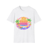 Good Vibes Beach unisex T-Shirt — Neon Sun Palm Retro Summer Tee