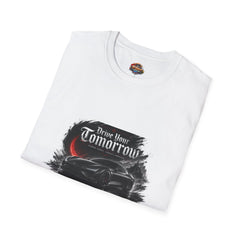 Drive Your Tomorrow T-Shirt — Retro Sports Car Graphic Tee