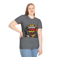 Eat Sleep Train Repeat Unisex T-Shirt — Gym Motivation Fitness Tee
