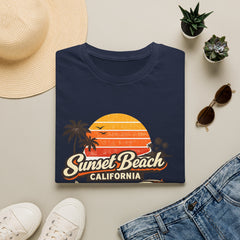Sunset Beach California Unisex T-Shirt — Retro Surf Sunset Graphic Tee