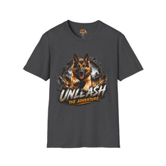 German Shepherd T-Shirt Unisex — "Unleash The Adventure" Graphic Tee