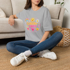 Cheery Vibes T-Shirt Unisex — Sunny Rainbow Smiley Graphic Tee