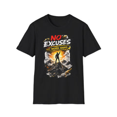 No Excuses 'Just Work Hard' Unisex T-Shirt — Motivational Fitness Tee