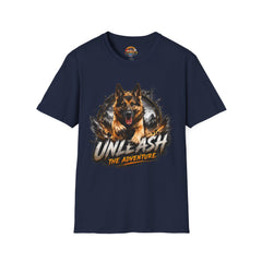 German Shepherd T-Shirt Unisex — "Unleash The Adventure" Graphic Tee