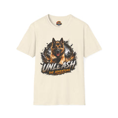 German Shepherd T-Shirt Unisex — "Unleash The Adventure" Graphic Tee