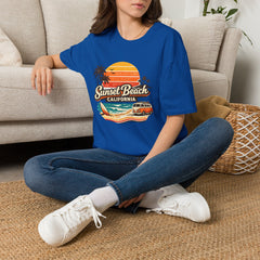 Sunset Beach California Unisex T-Shirt — Retro Surf Sunset Graphic Tee