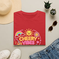 Cheery Vibes T-Shirt Unisex — Sunny Rainbow Smiley Graphic Tee