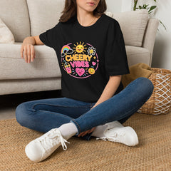 Cheery Vibes T-Shirt Unisex — Sunny Rainbow Smiley Graphic Tee