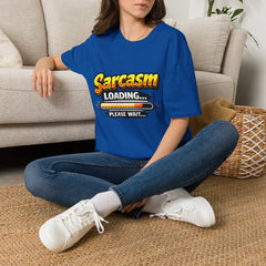 Sarcasm Loading T-Shirt — Funny Graphic Tee with Progress Bar