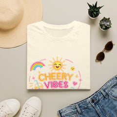 Cheery Vibes T-Shirt Unisex — Sunny Rainbow Smiley Graphic Tee