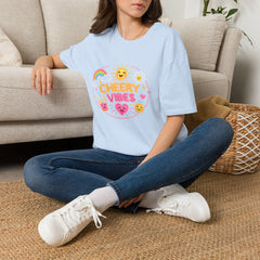 Cheery Vibes T-Shirt Unisex — Sunny Rainbow Smiley Graphic Tee