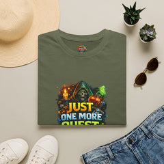 Just One More Quest T-Shirt — Gamer RPG Skull Hood Unisex Graphic Tee