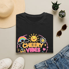 Cheery Vibes T-Shirt Unisex — Sunny Rainbow Smiley Graphic Tee