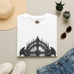 Gothic Cathedral Circle T-Shirt — Dark Architectural Graphic Tee
