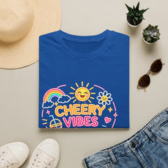 Cheery Vibes T-Shirt Unisex — Sunny Rainbow Smiley Graphic Tee