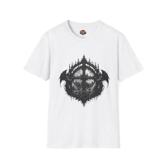 Gothic Cathedral Circle T-Shirt — Dark Architectural Graphic Tee