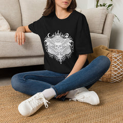 Occult Skull Tee — All-Seeing Eye Moon & Globe Graphic T-Shirt