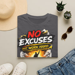 No Excuses 'Just Work Hard' Unisex T-Shirt — Motivational Fitness Tee