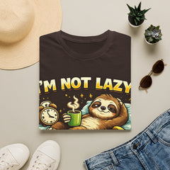 I'm Not Lazy Sloth Unisex T-Shirt — "Energy Saving Mode" Cute Graphic Tee
