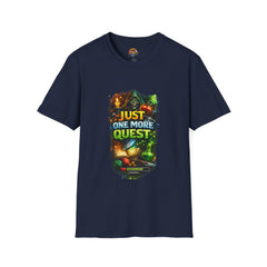 Just One More Quest T-Shirt — Gamer RPG Skull Hood Unisex Graphic Tee
