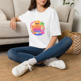 Funny Vibes Graphic Unisex T‑Shirt — Neon Summer Sun, Palm & Cocktail Tee