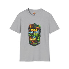 Just One More Quest T-Shirt — Gamer RPG Skull Hood Unisex Graphic Tee