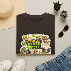 Motivational "Never Quit, Never Settle" Fitness T-Shirt Unisex