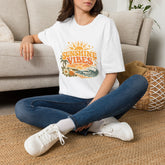Sunshine Vibes unisex T-Shirt — Retro Sunrise Beach Graphic Tee