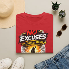 No Excuses 'Just Work Hard' Unisex T-Shirt — Motivational Fitness Tee