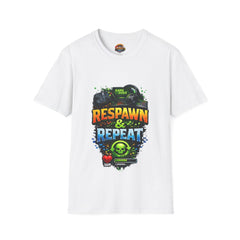 Respawn & Repeat Gamer Unisex T-Shirt — 'Game Over' Retro Controller Design