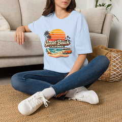 Sunset Beach California Unisex T-Shirt — Retro Surf Sunset Graphic Tee