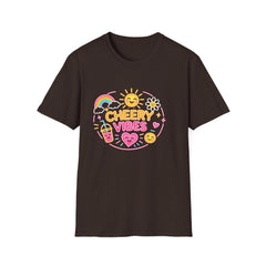 Cheery Vibes T-Shirt Unisex — Sunny Rainbow Smiley Graphic Tee