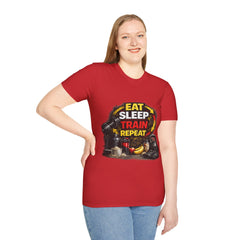 Eat Sleep Train Repeat Unisex T-Shirt — Gym Motivation Fitness Tee