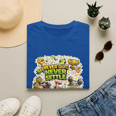 Motivational "Never Quit, Never Settle" Fitness T-Shirt Unisex